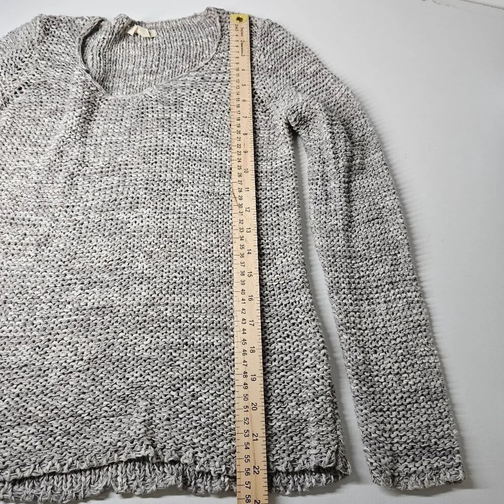 Eileen Fisher Open Knit Pullover Sweater Moon Speckled  Relaxed Fit Gray Women S